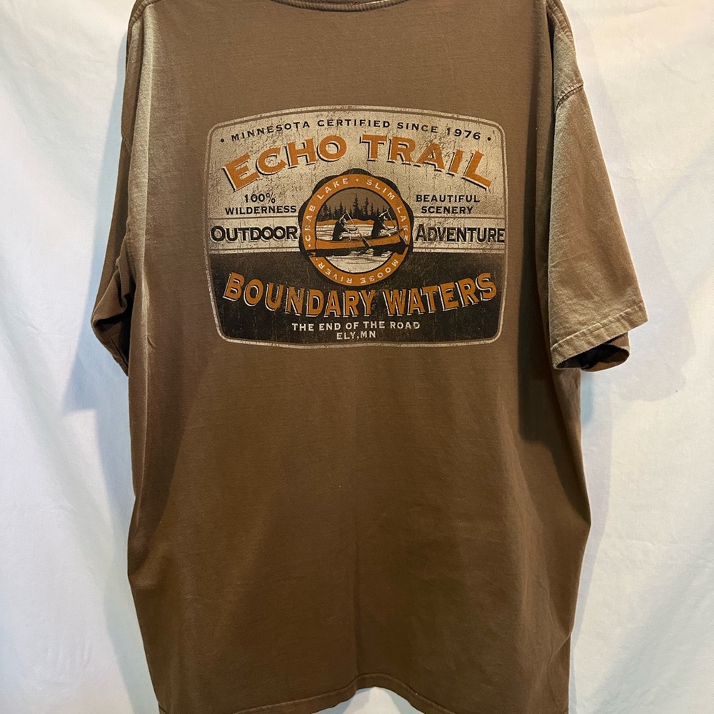 Echo Trails Boundary Waters Brown Short Sleeve Tee